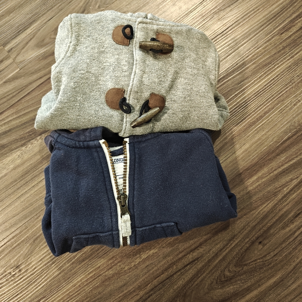 Carter's Gray and Navy Baby Hoodies
